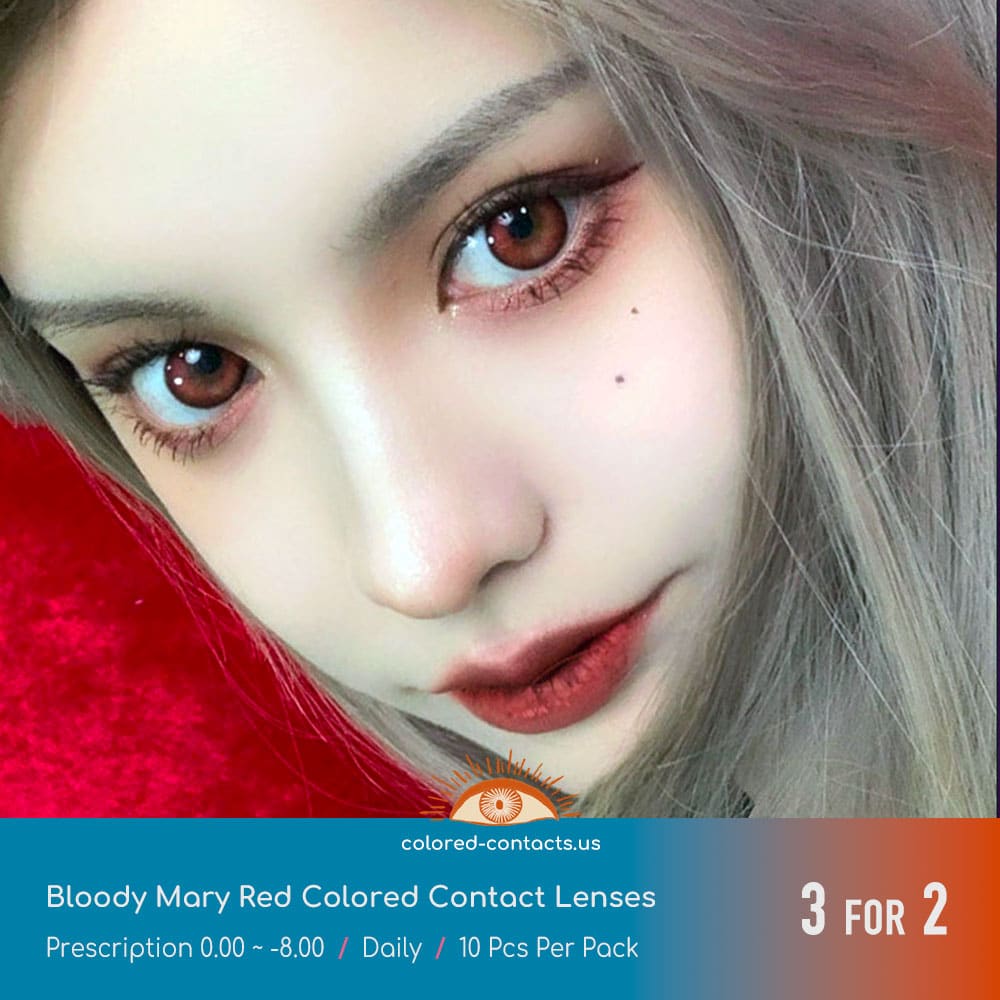 Bloody Mary Red Colored Contact Lenses - thumbnail 7