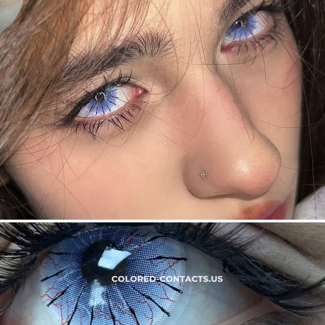Blue Spider Web Colored Contacts  | 4-Piece Set - thumbnail 3