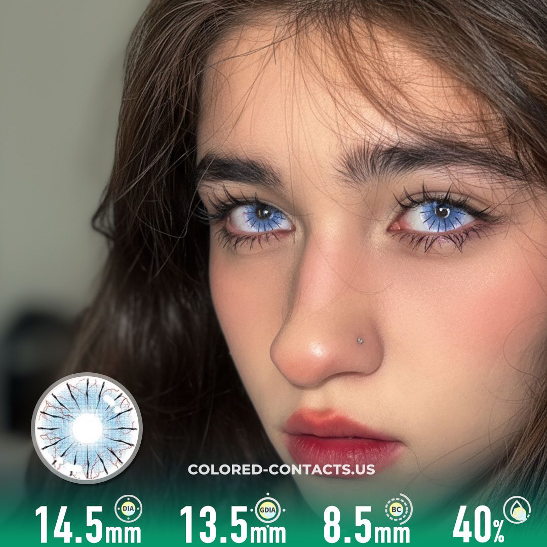 Blue Spider Web Colored Contacts | 4-Piece Set - image 1