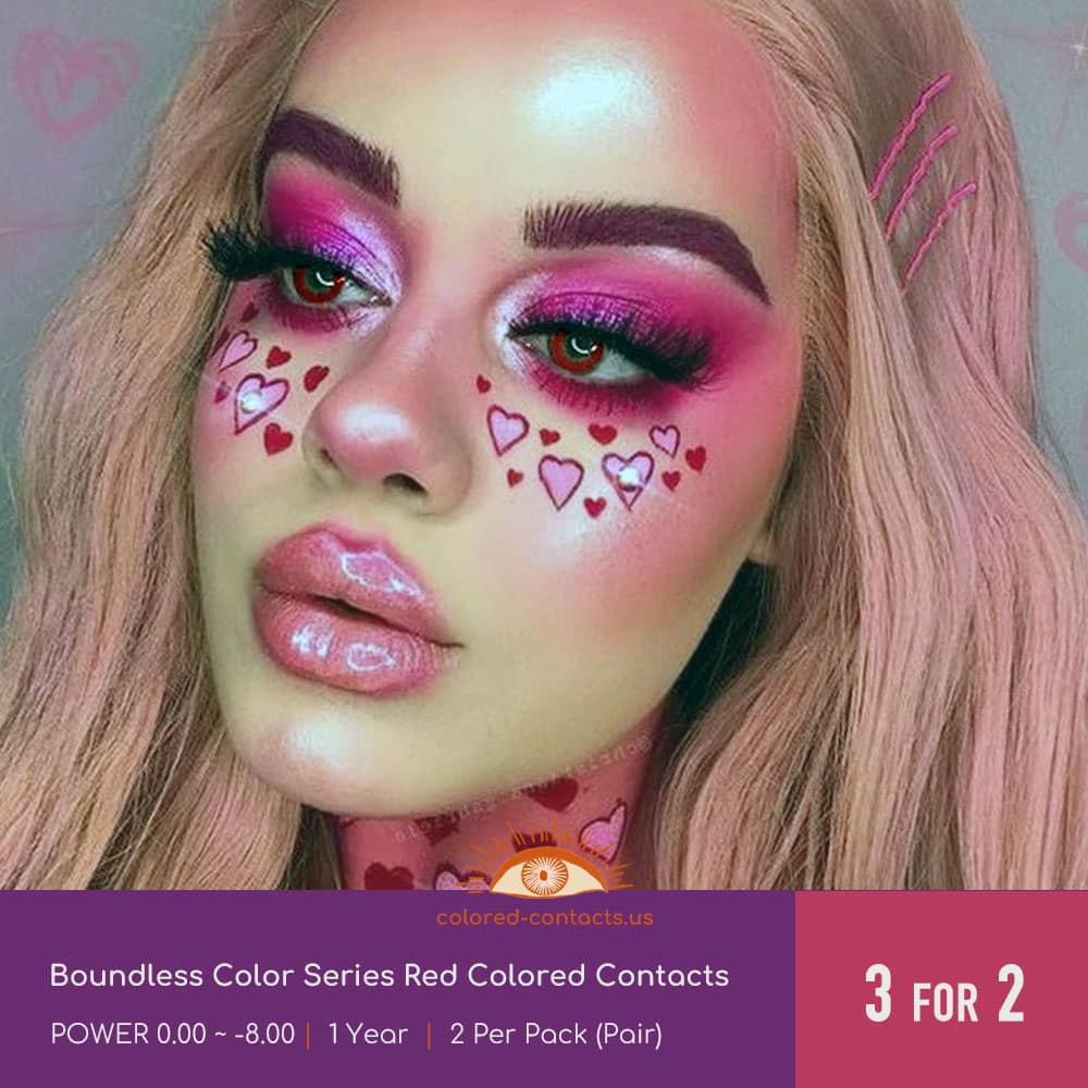 Boundless Color Series Red Colored Contacts - thumbnail 2