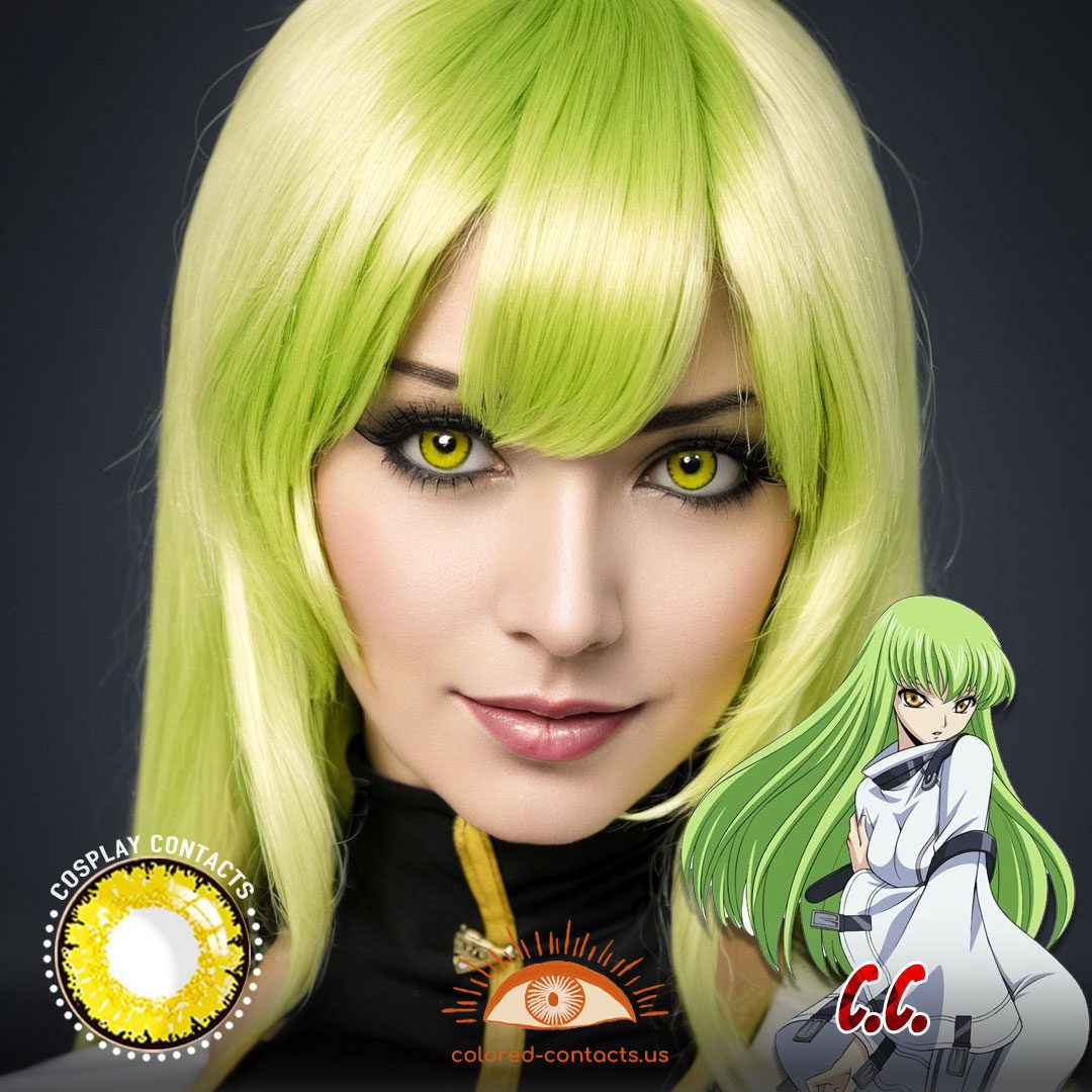 Code Geass: C.C. Cosplay Yellow Contact Lenses - image 1