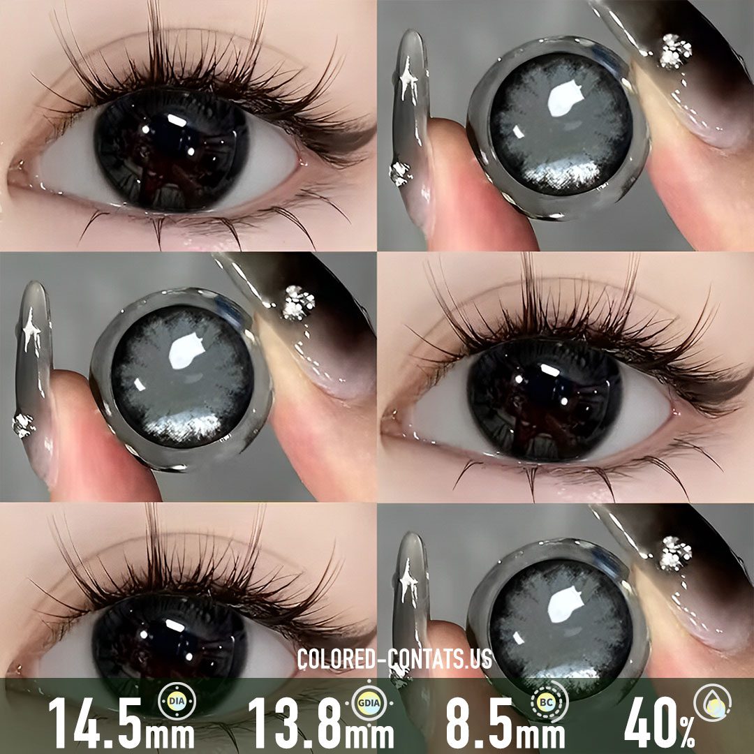 Charcoal Mist Pure Black Contact Lenses - image 1