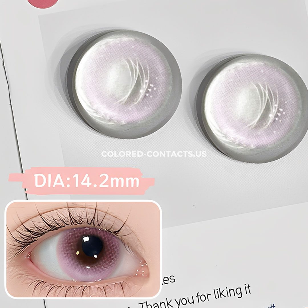 Cherry Blossom Snow Pink Colored Contacts - 10 Lenses - thumbnail 2