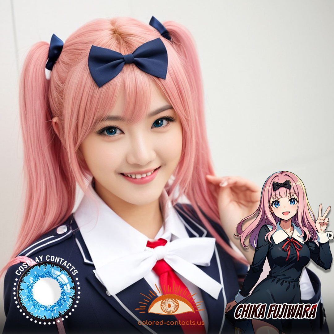 Chika Fujiwara Cosplay Blue Contact Lenses - image 1
