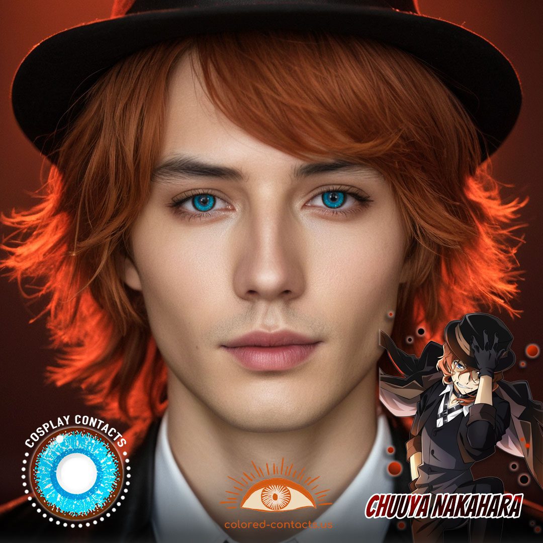 Bungo Stray Dogs: Chuuya Nakahara Cosplay Blue Contact Lenses - image 1