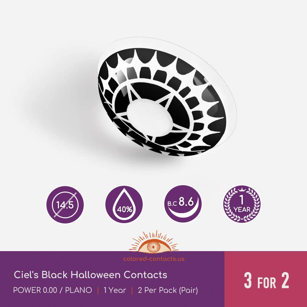Black Butler - Ciel's Cosplay Contacts - Black Version - thumbnail 3