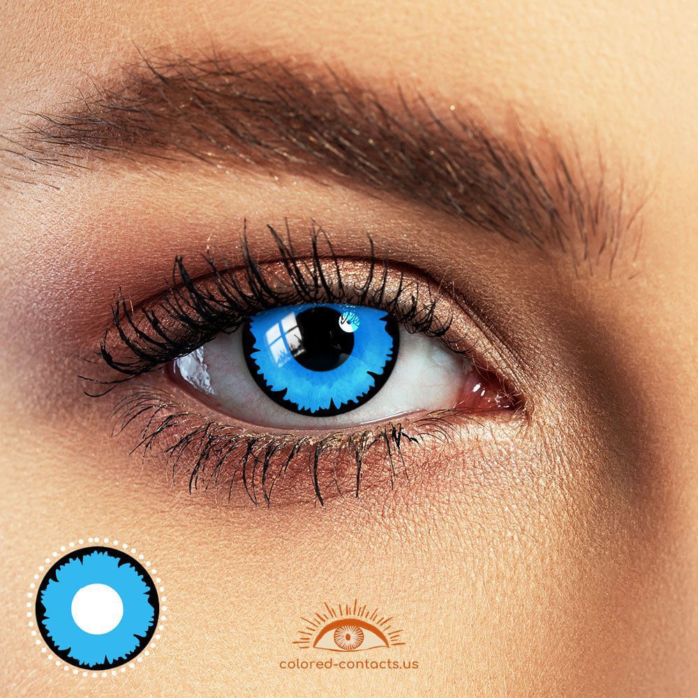 Classic Blue Anime Eyes Halloween Contacts - image 1