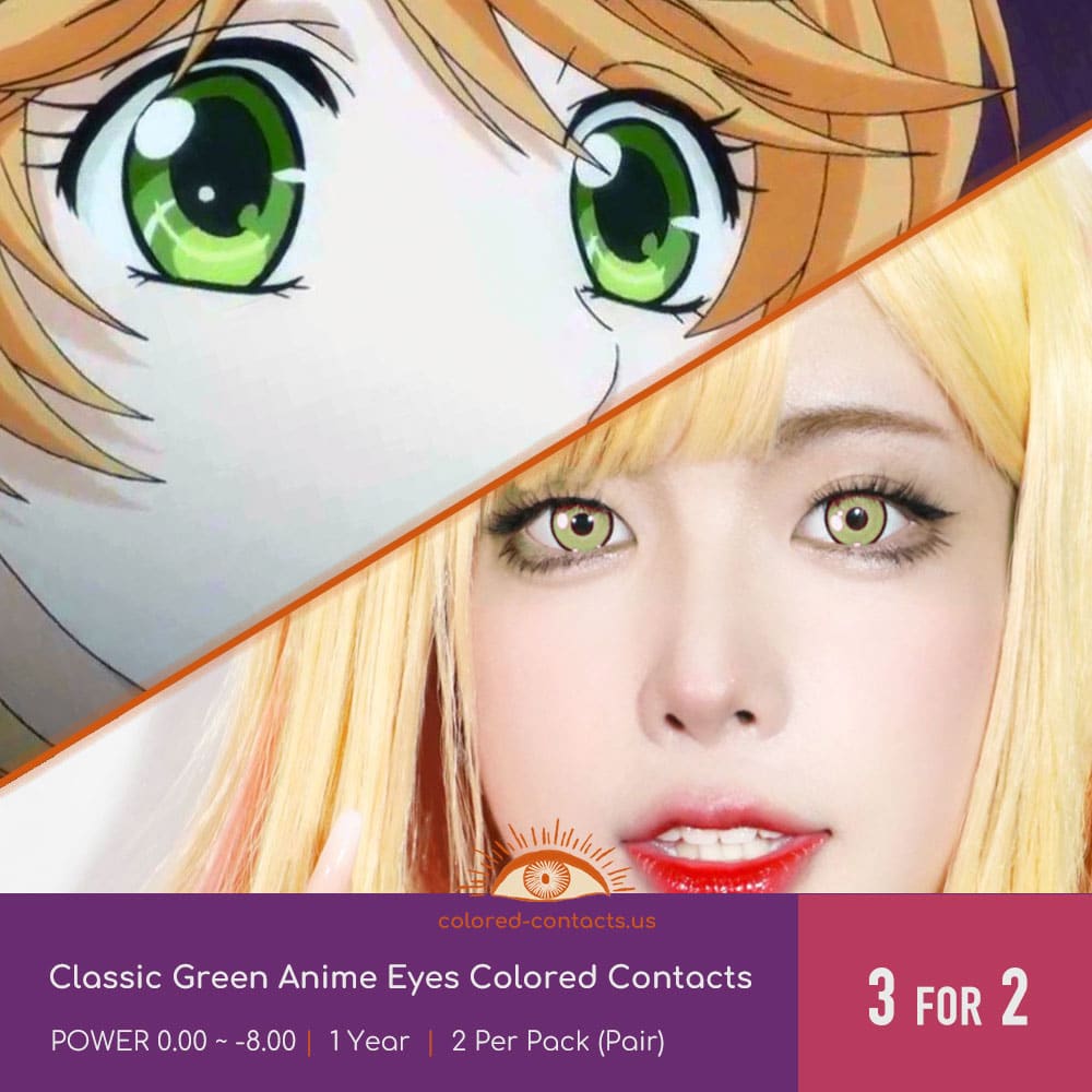 Classic Green Anime Eyes Colored Contacts - thumbnail 2