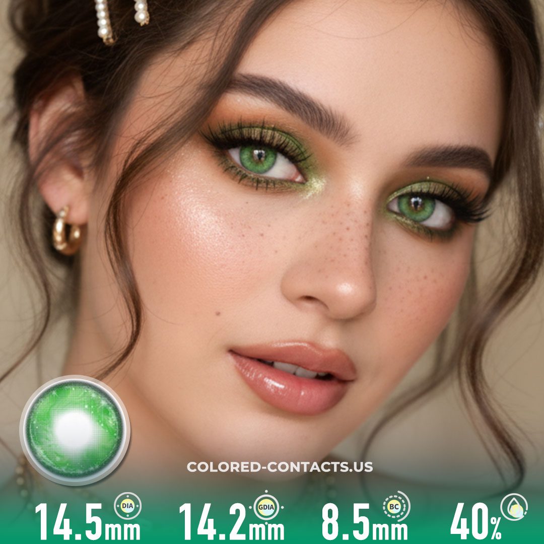 Cloud Mist Firefly Green Contacts | 4-Lens Pack - image 1