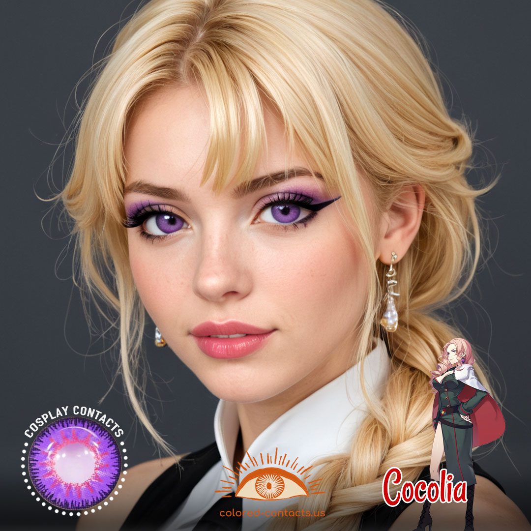 Honkai Impact 3rd: Cocolia Cosplay Purple Contact Lenses - image 1