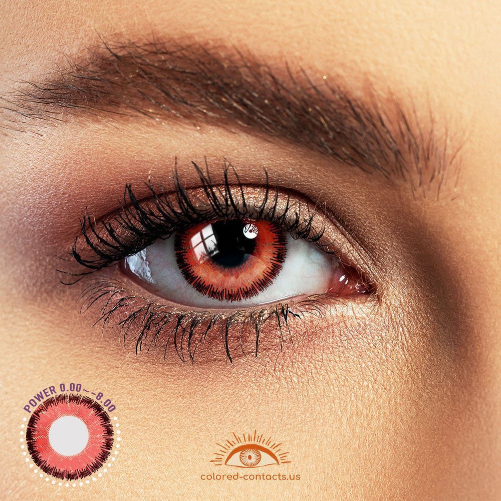 Light Red Anime Eye Colored Contacts - image 1