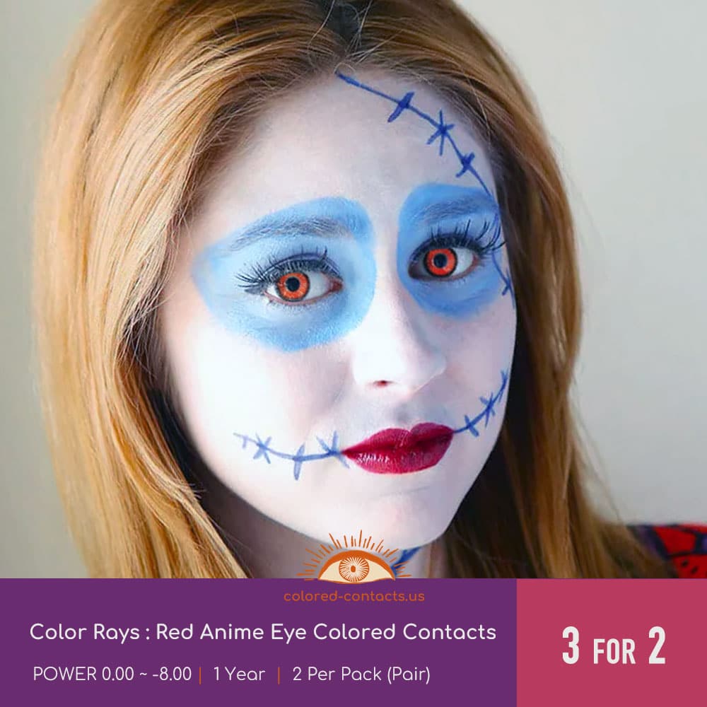 Color Rays Red Anime Eye Colored Contacts - thumbnail 2