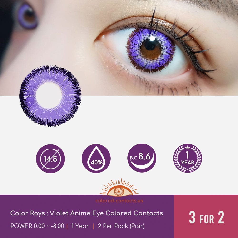 Violet Anime Eye Colored Contacts - thumbnail 3