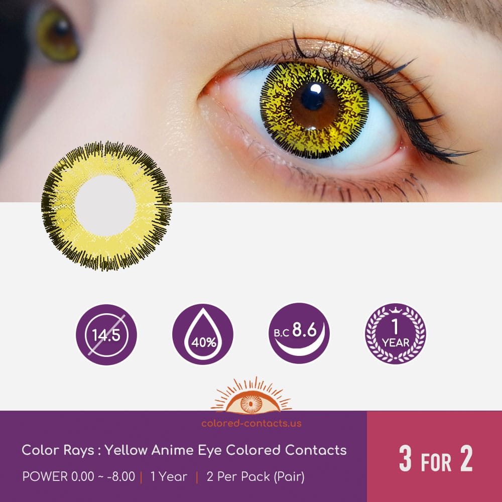 Yellow Anime Eye Colored Contacts - thumbnail 3