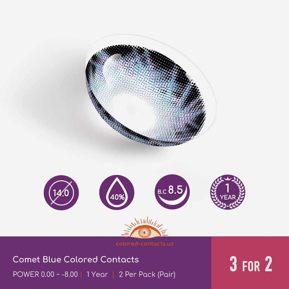Comet Blue Colored Contacts - thumbnail 2