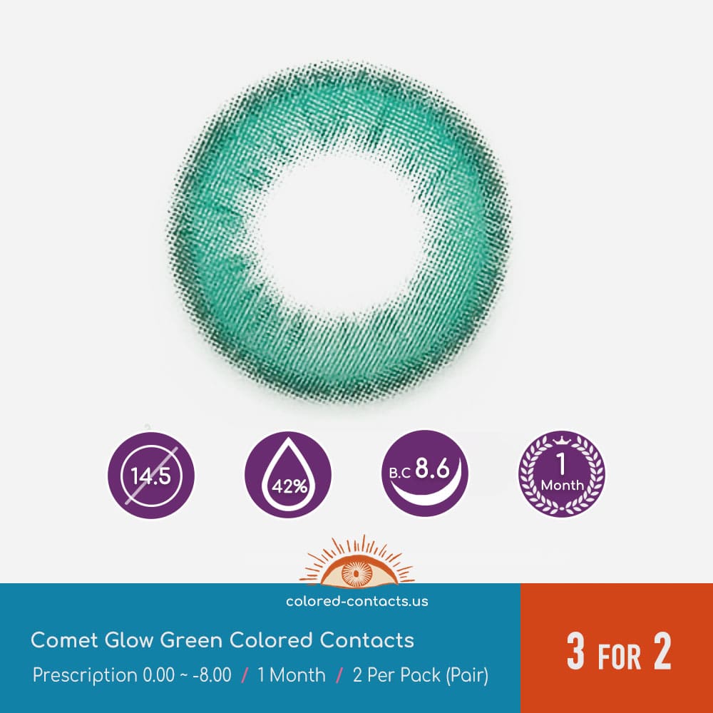 Comet Glow Green Colored Contacts - thumbnail 3