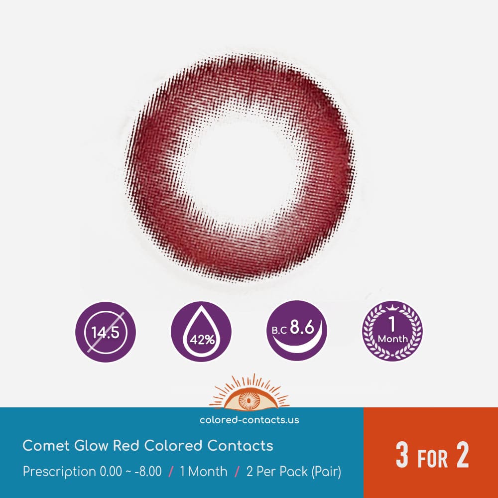 Comet Glow Red Colored Contacts - thumbnail 3