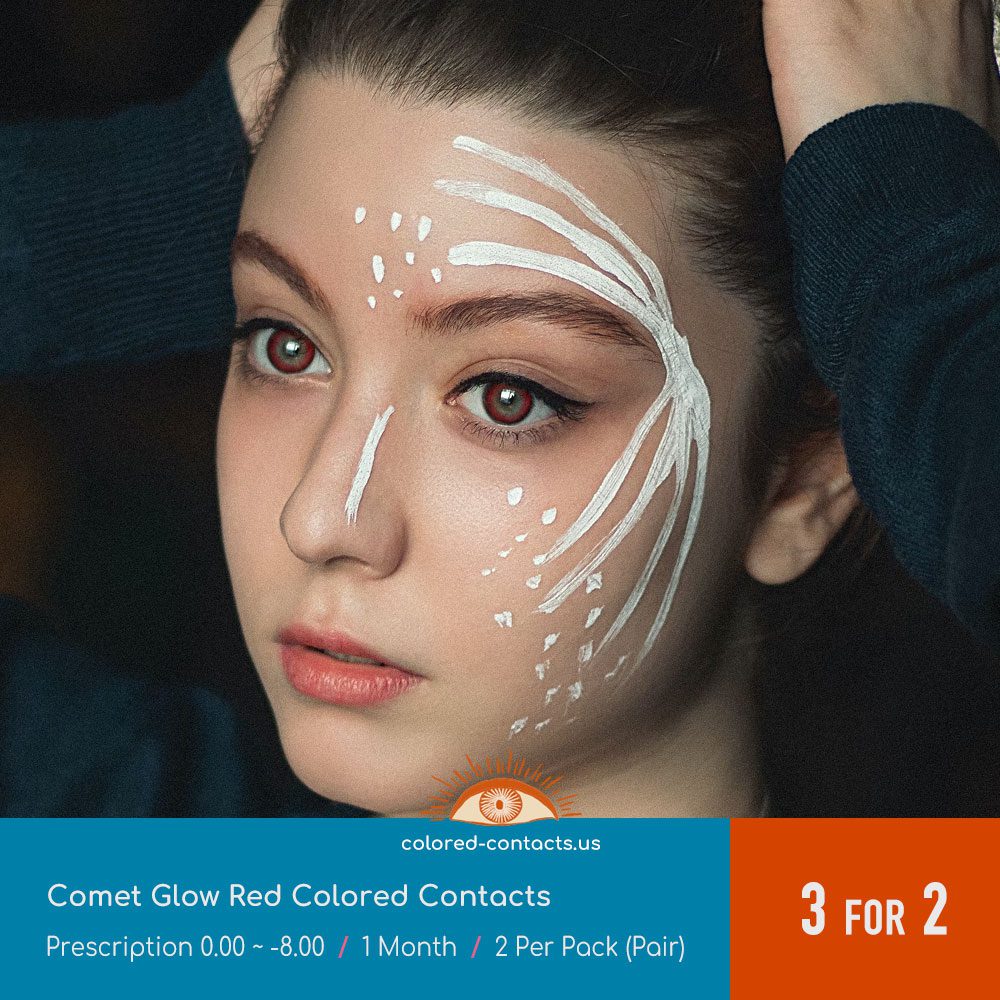 Comet Glow Red Colored Contacts - thumbnail 2