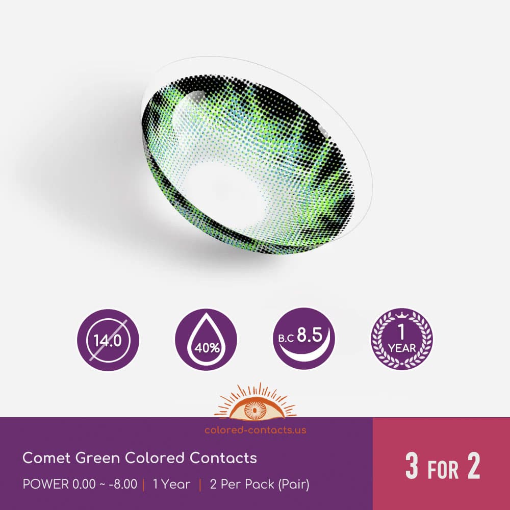 Comet Green Colored Contacts - thumbnail 2
