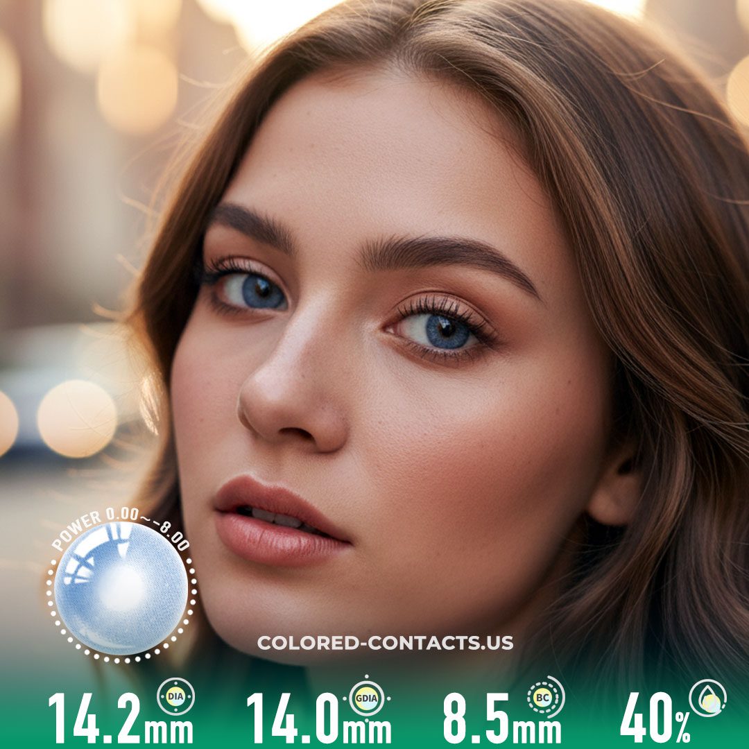 Crystal Blue Shimmer Daily Colored Contacts – 10 Lenses - image 1