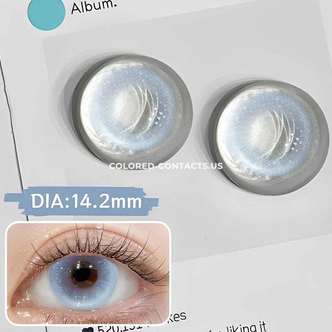 Crystal Blue Shimmer Daily Colored Contacts - 10 Lenses - thumbnail 2