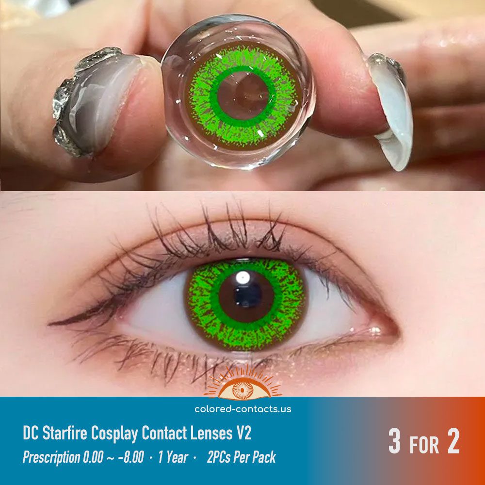 DC Starfire Cosplay Contact Lenses V2 - thumbnail 3