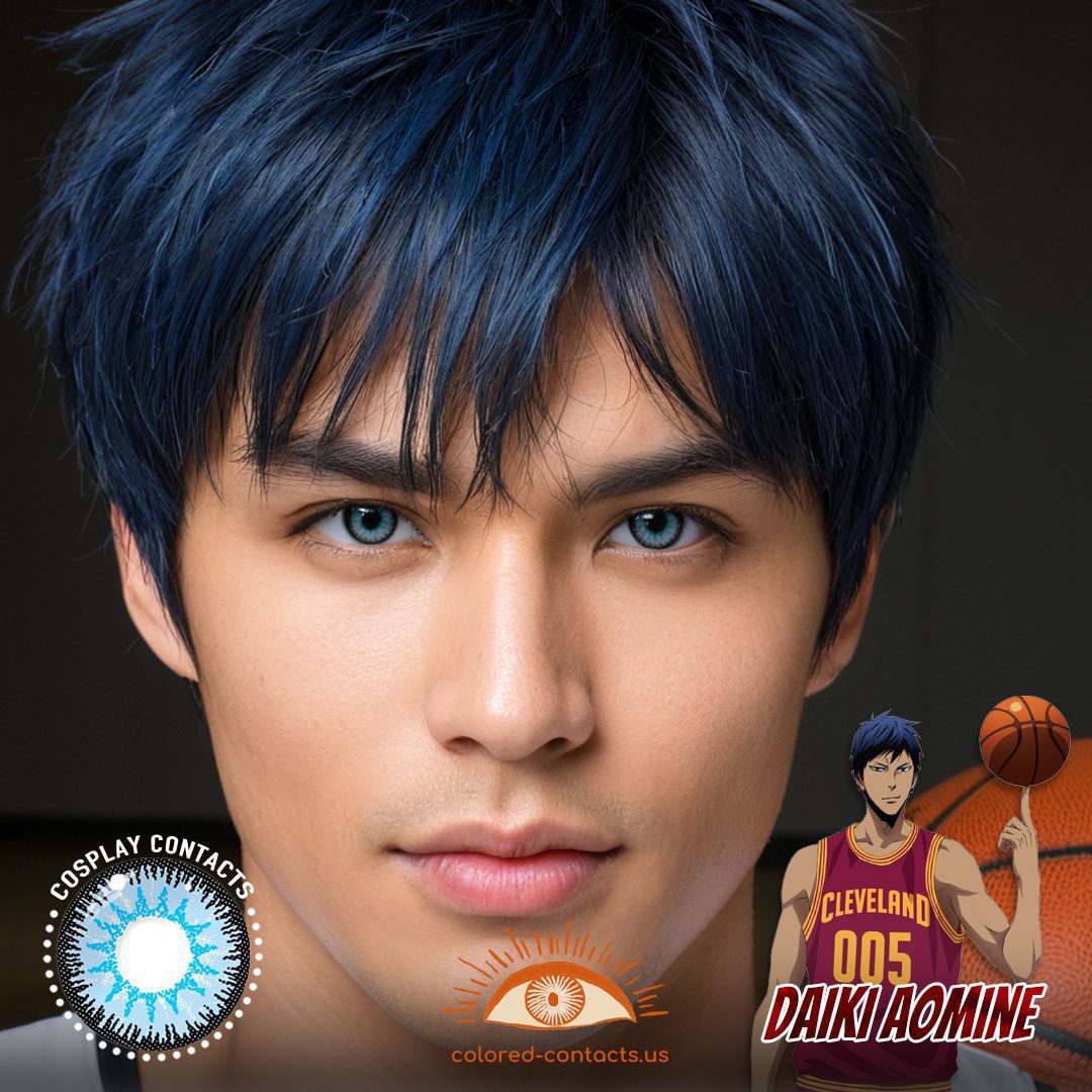 Kuroko no Basket: Daiki Aomine Cosplay Blue Contact Lenses - image 1
