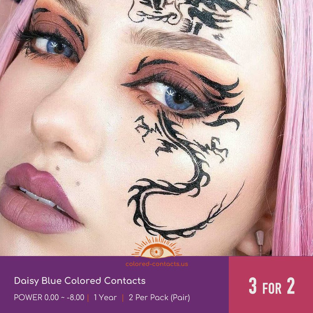 Daisy Blue Colored Contacts - thumbnail 2