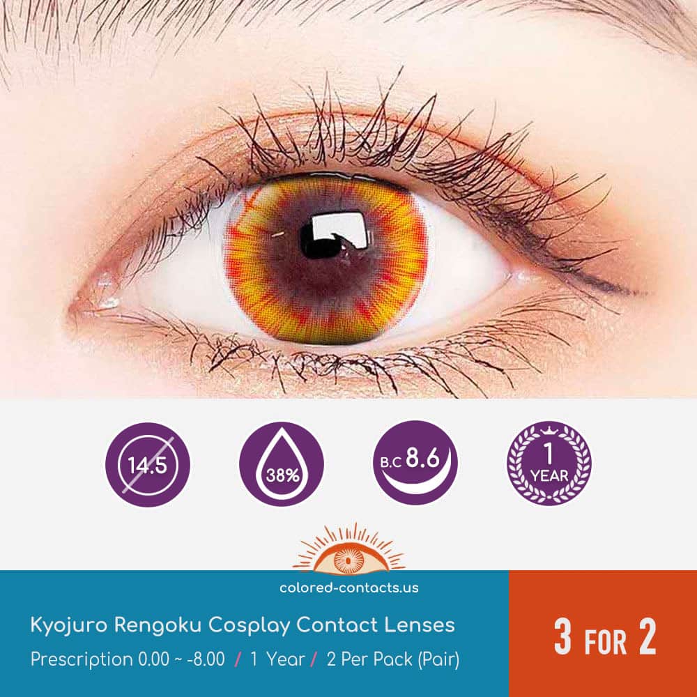 Kyojuro Rengoku Cosplay Contact Lenses - thumbnail 3