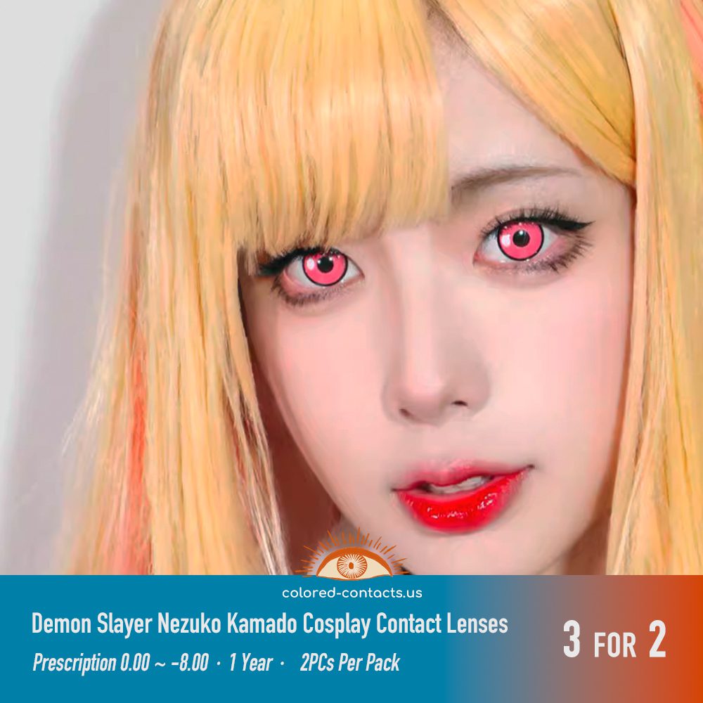 Nezuko Kamado Cosplay Contact Lenses - thumbnail 4