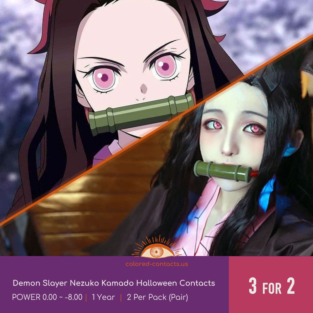 Demon Slayer Nezuko Kamado Halloween Contacts - thumbnail 3