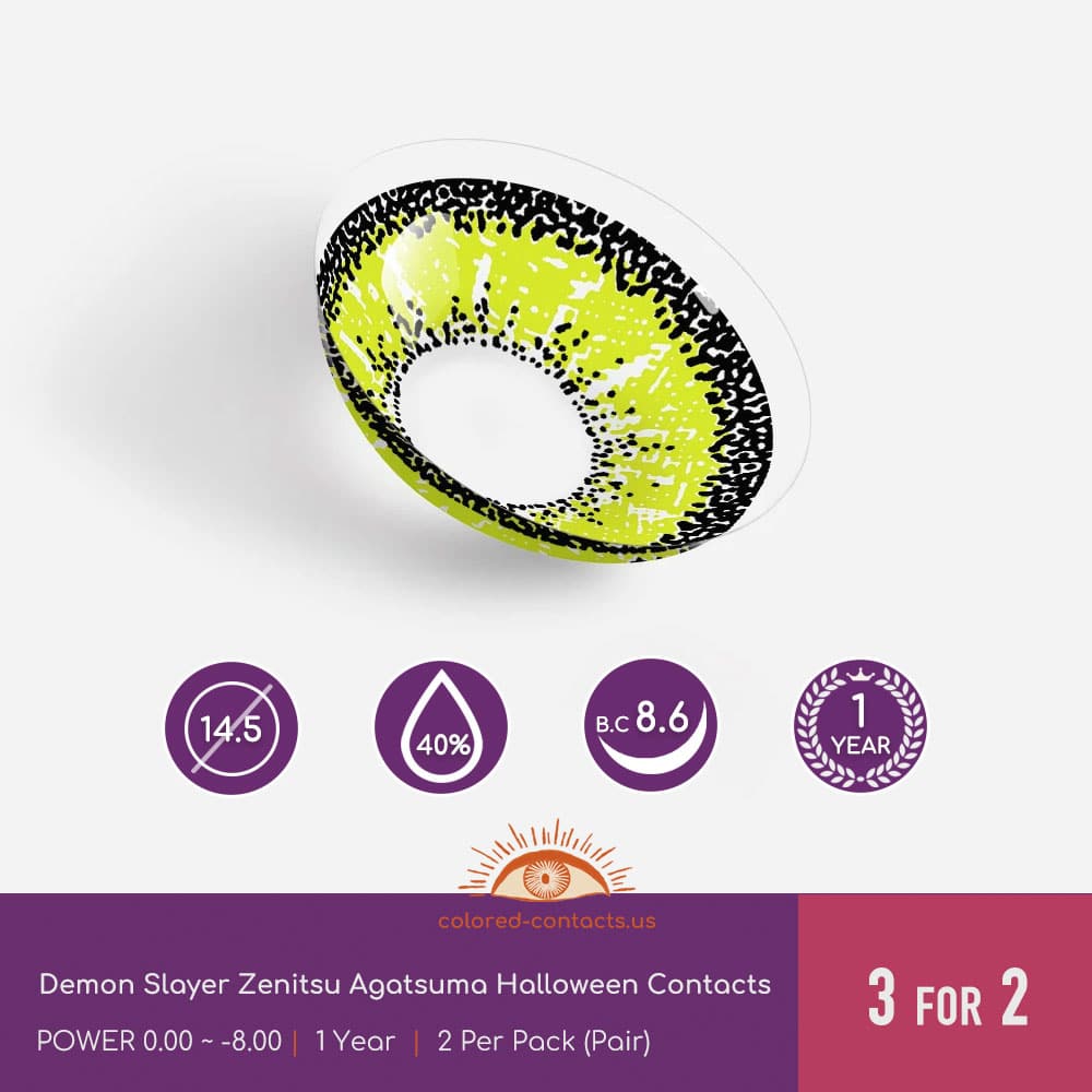 Demon Slayer Zenitsu Agatsuma Halloween Contacts - thumbnail 4