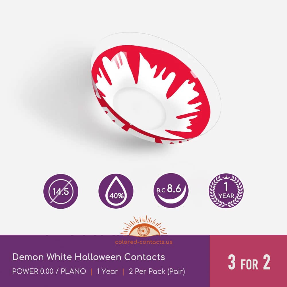 Demon White Halloween Contacts - thumbnail 3
