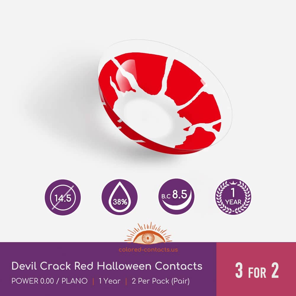 Devil Crack Red Halloween Contacts - thumbnail 3