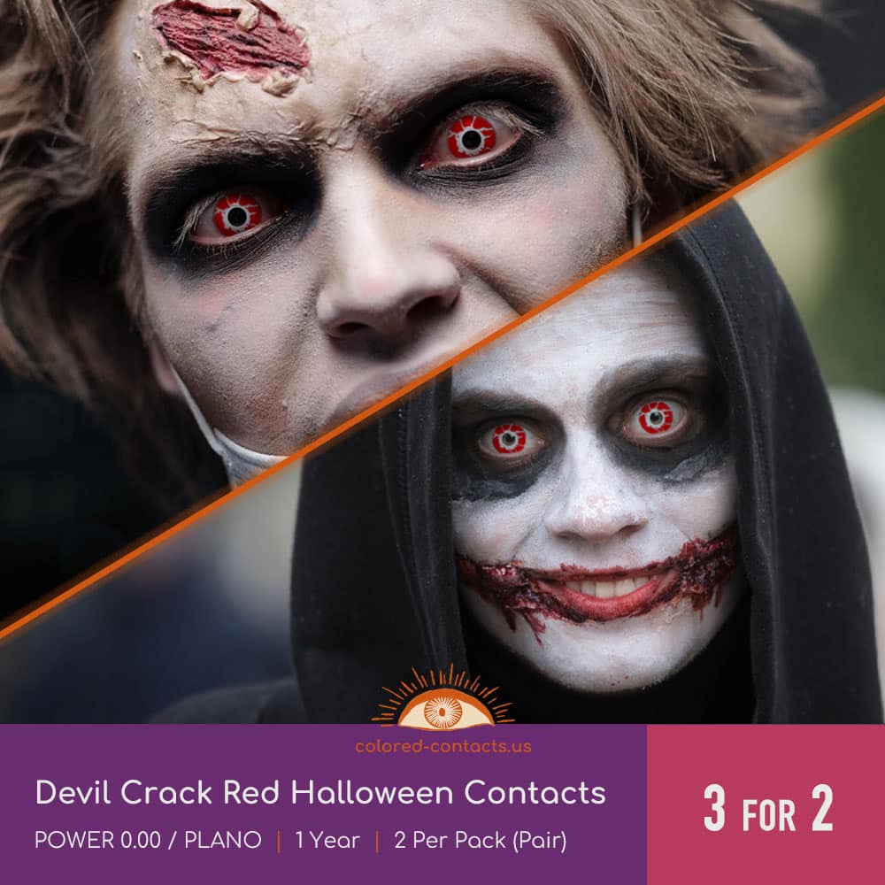 Devil Crack Red Halloween Contacts - thumbnail 2