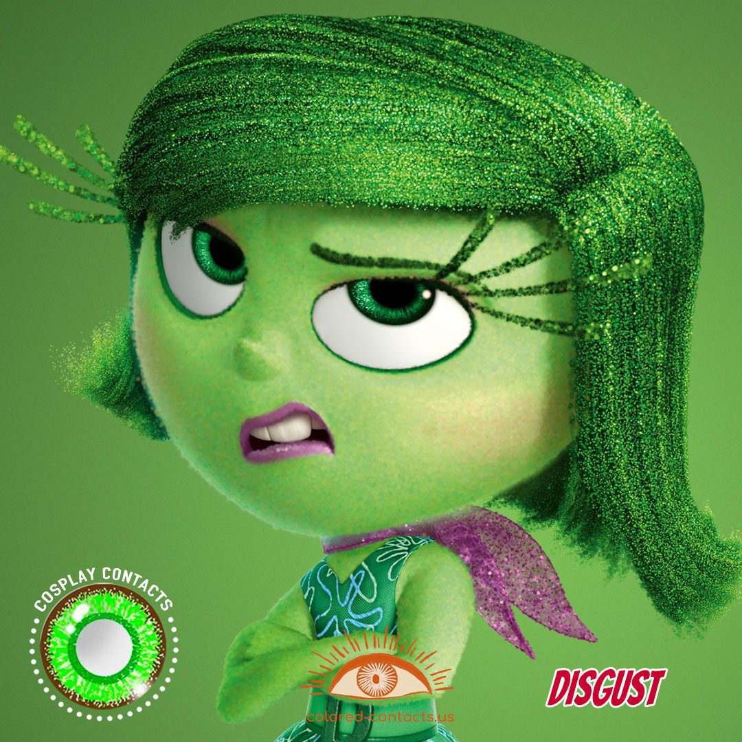 Inside Out: Disgust Cosplay Green Contact Lenses - image 1