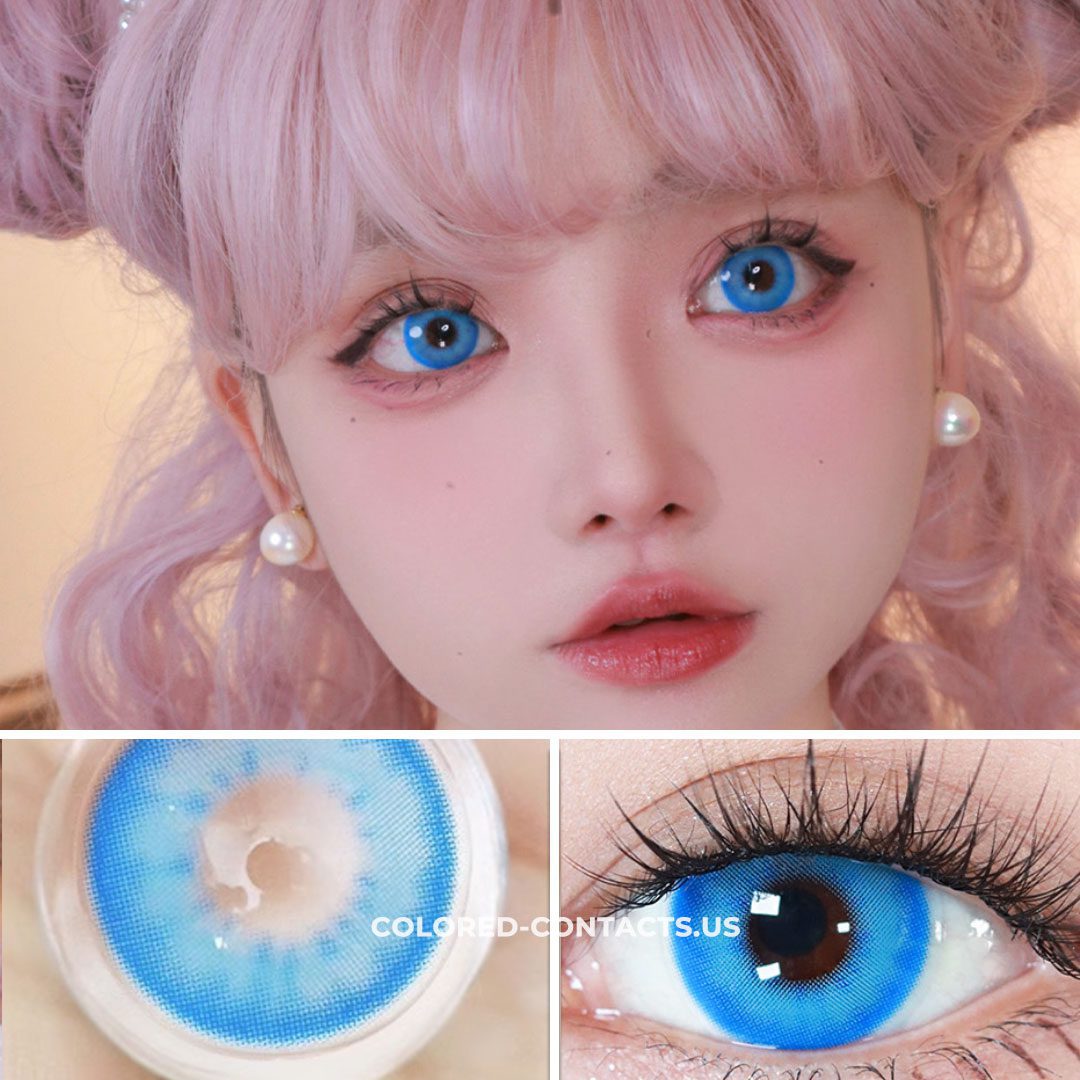 Dream Lotus Blue Colored Contacts | 4-Lens Pack - thumbnail 2