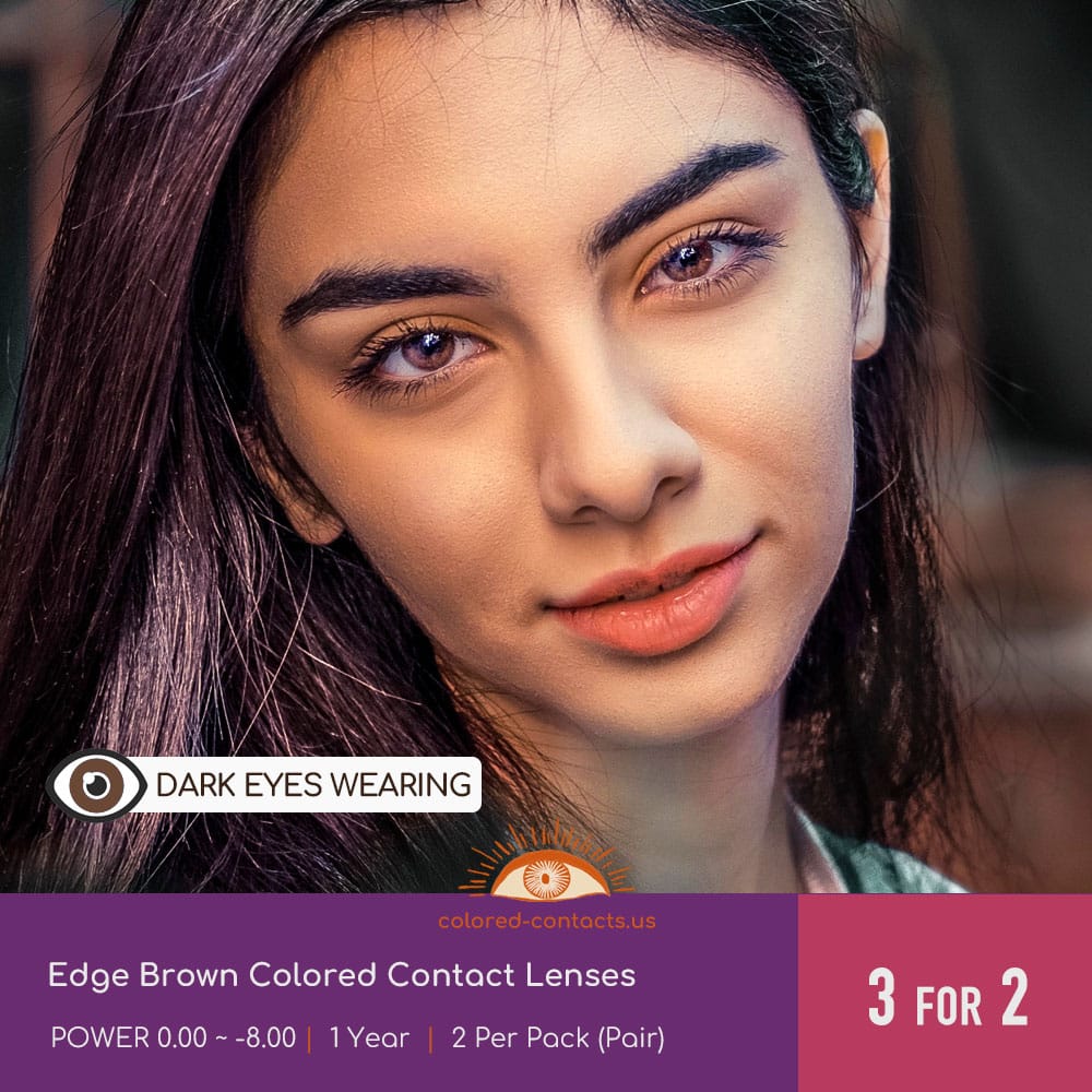 Edge Brown Colored Contact Lenses - thumbnail 3