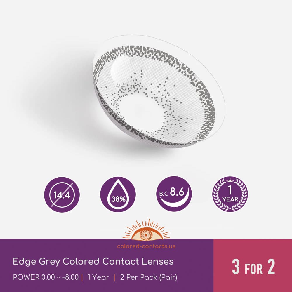 Edge Grey Colored Contact Lenses - thumbnail 5