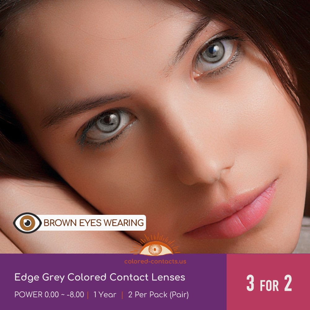 Edge Grey Colored Contact Lenses - thumbnail 2