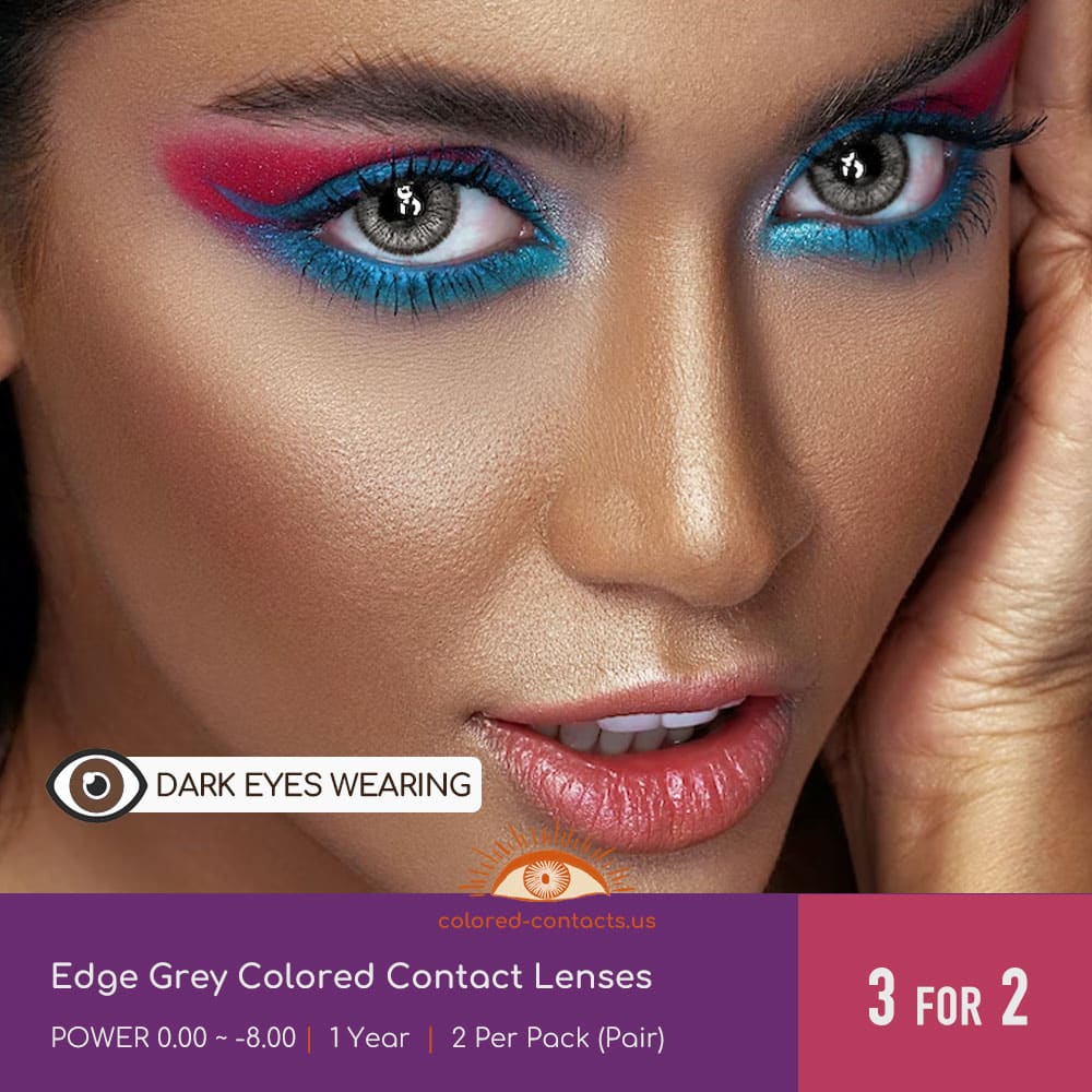 Edge Grey Colored Contact Lenses - thumbnail 4