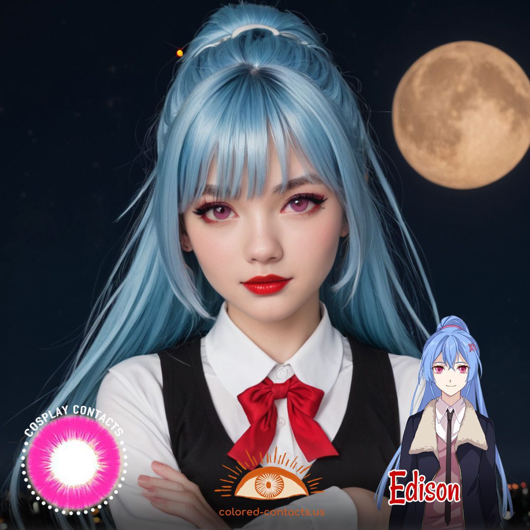 Honkai Impact 3rd: Edison Cosplay Pink Contact Lenses - image 1