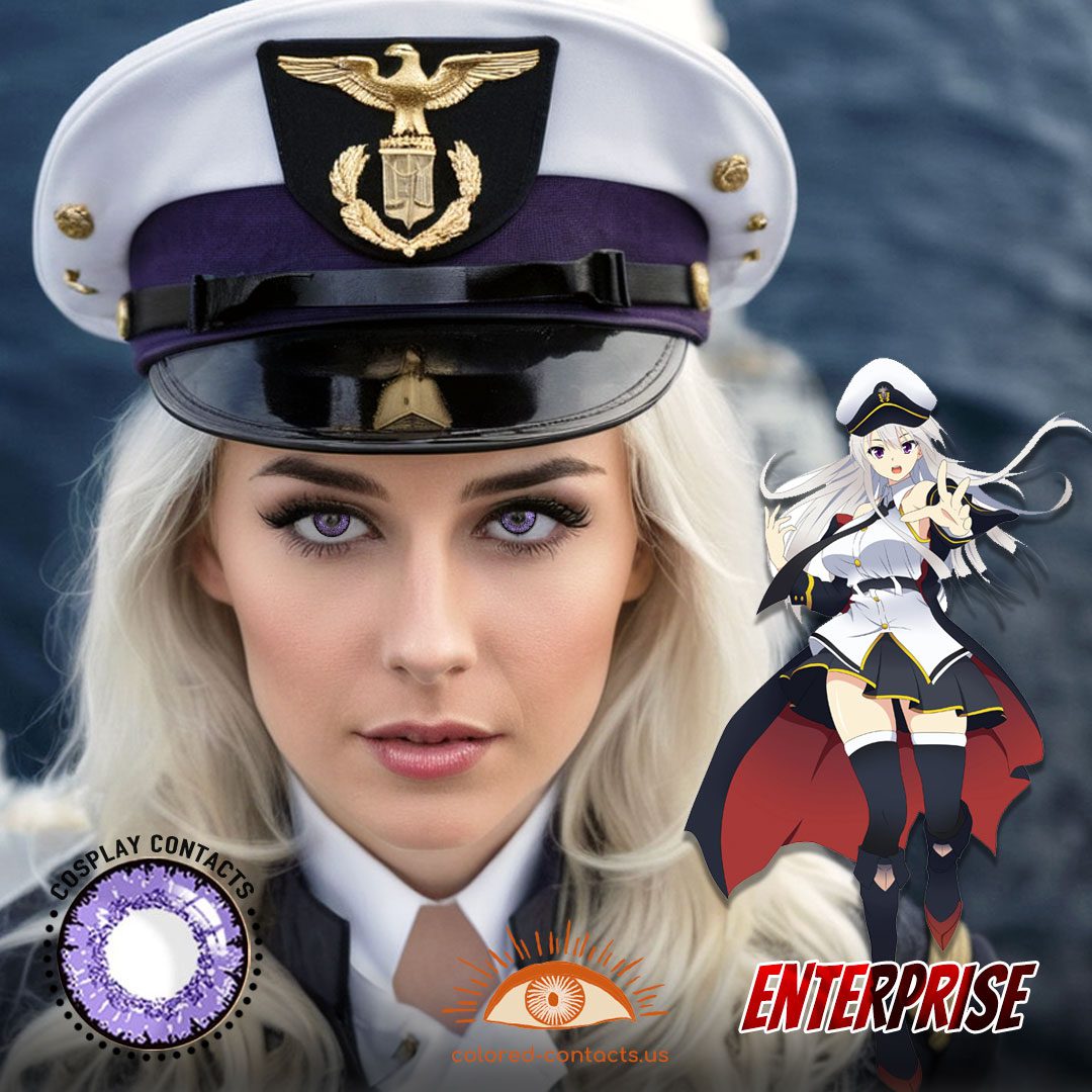 Azur Lane: Enterprise Cosplay Purple Contact Lenses - image 1