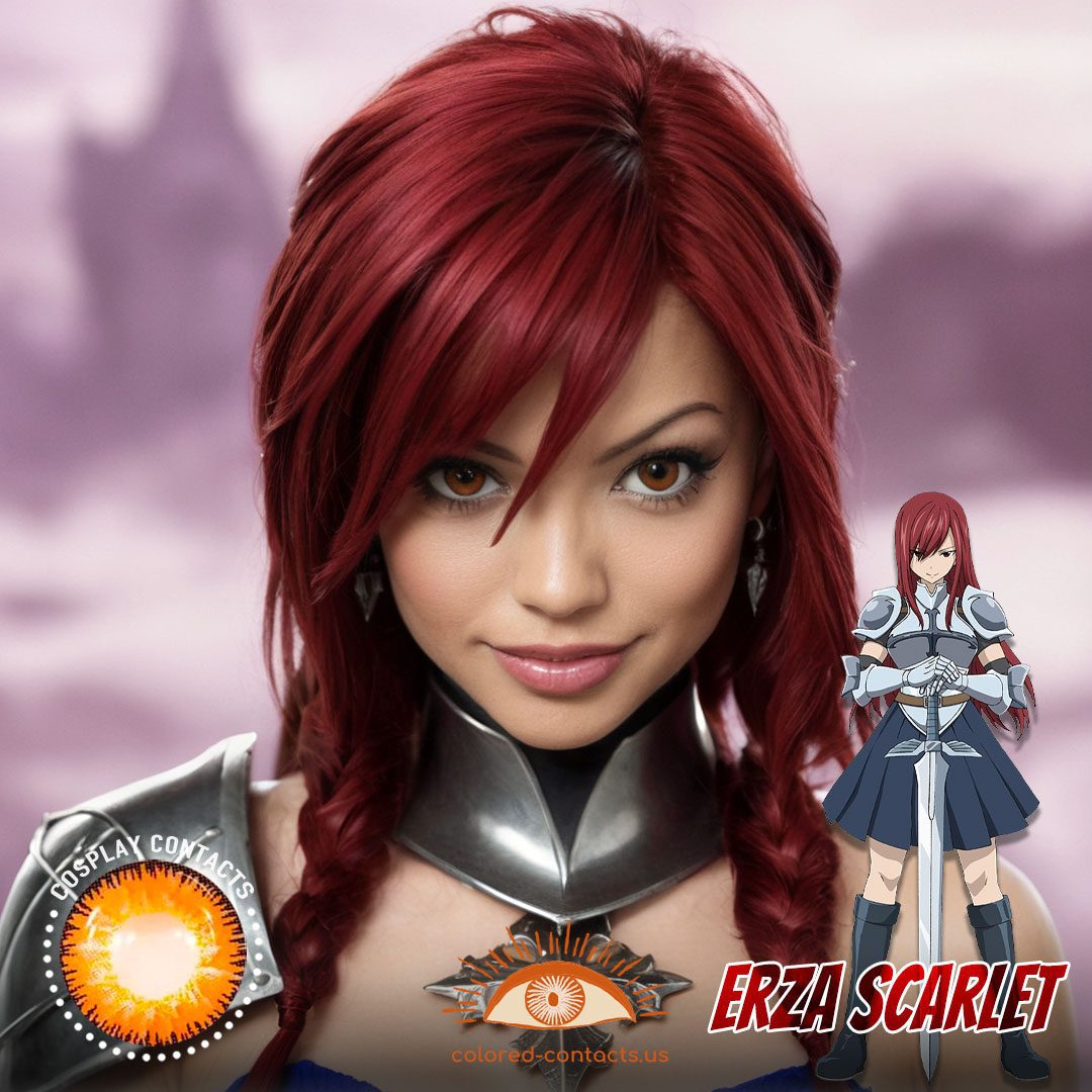 Fairy Tail:Erza Scarlet Cosplay Brown Contact Lenses - image 1