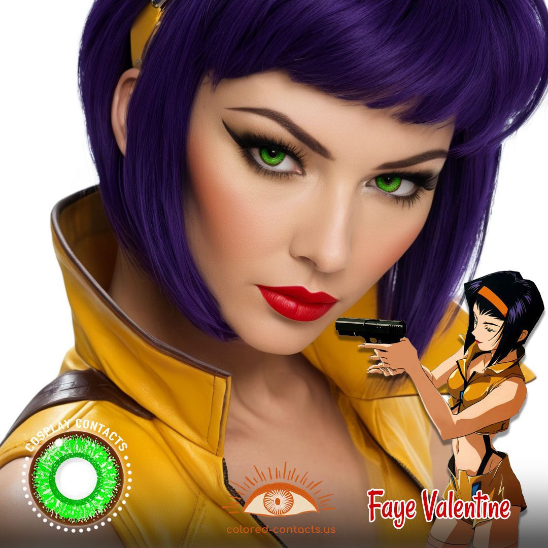 Cowboy Bebop: Faye Valentine Cosplay Green Contact Lenses V2 - image 1