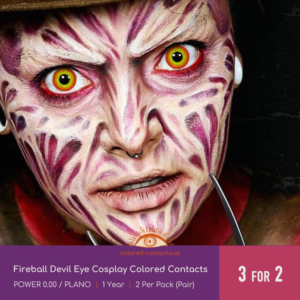Fireball Devil Eye Cosplay Colored Contacts - thumbnail 2