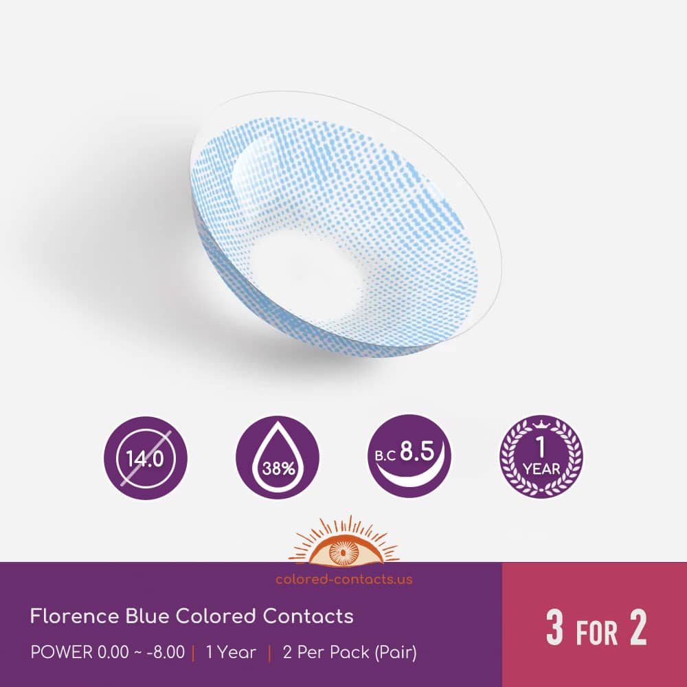 Florence Blue Colored Contacts - thumbnail 2
