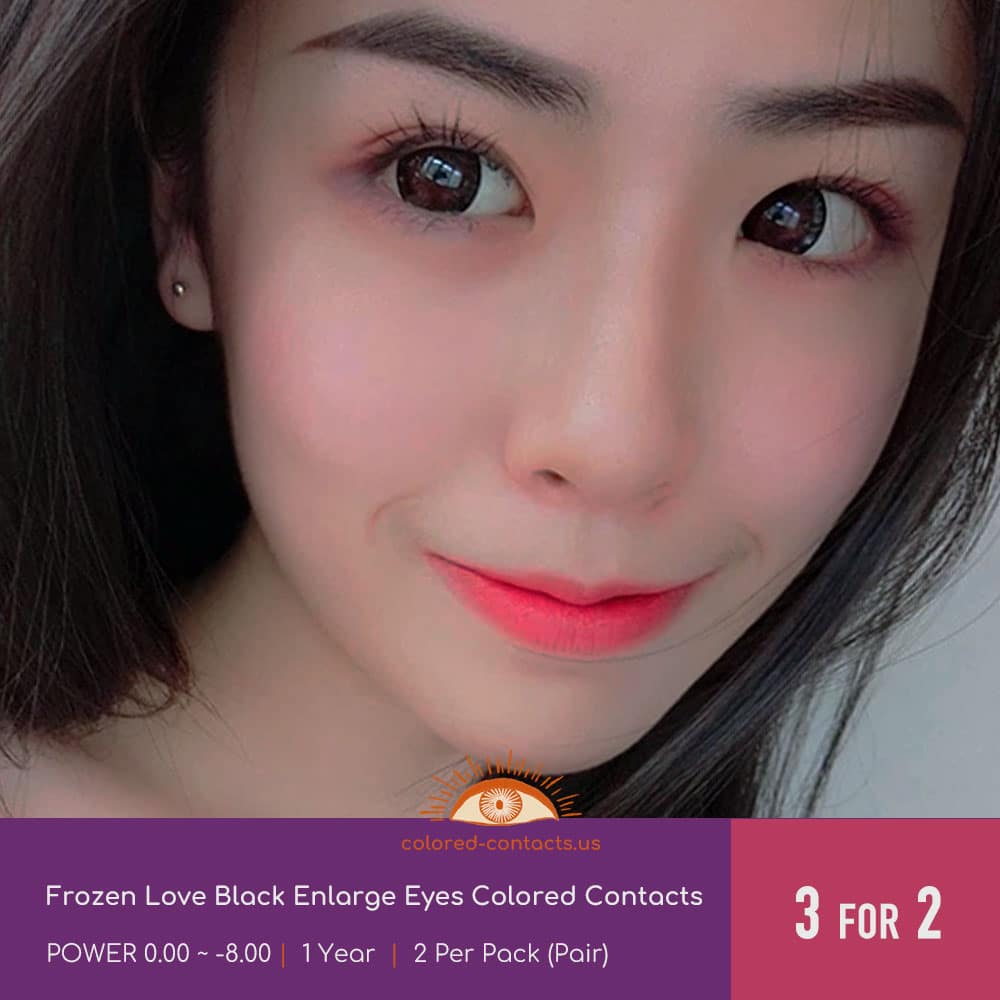 Frozen Love Black Enlarge Eyes Colored Contacts - thumbnail 2
