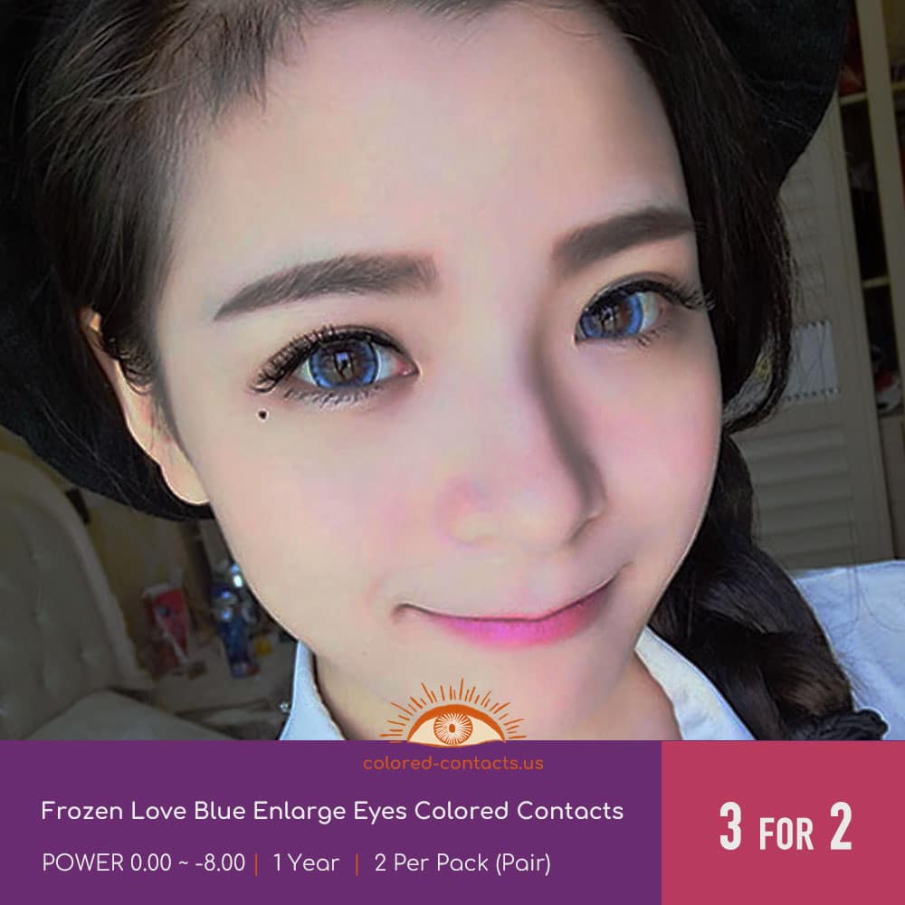 Frozen Love Blue Enlarge Eyes Colored Contacts - thumbnail 2