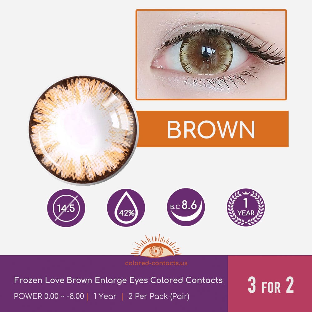 Frozen Love Brown Enlarge Eyes Colored Contacts - thumbnail 3